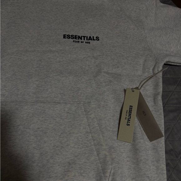 Mens Light Oatmeal Essentials Hoodie